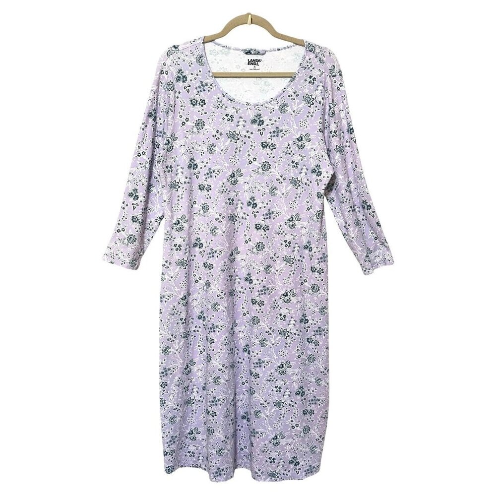 Lands End Women's Long Sleeve, Mid-Calf Nightgown , NWT - Picture 2 of 7